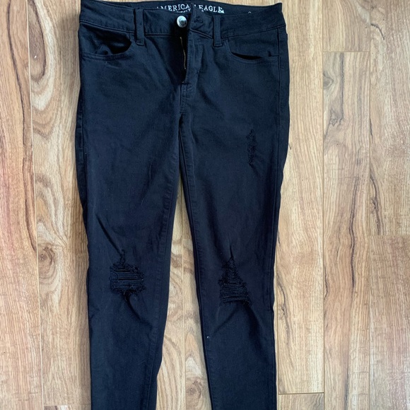 American Eagle Black Ripped Jeans - Picture 1 of 4